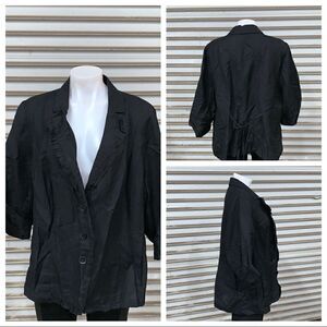 Lane  Bryant black three button linen blend jacket